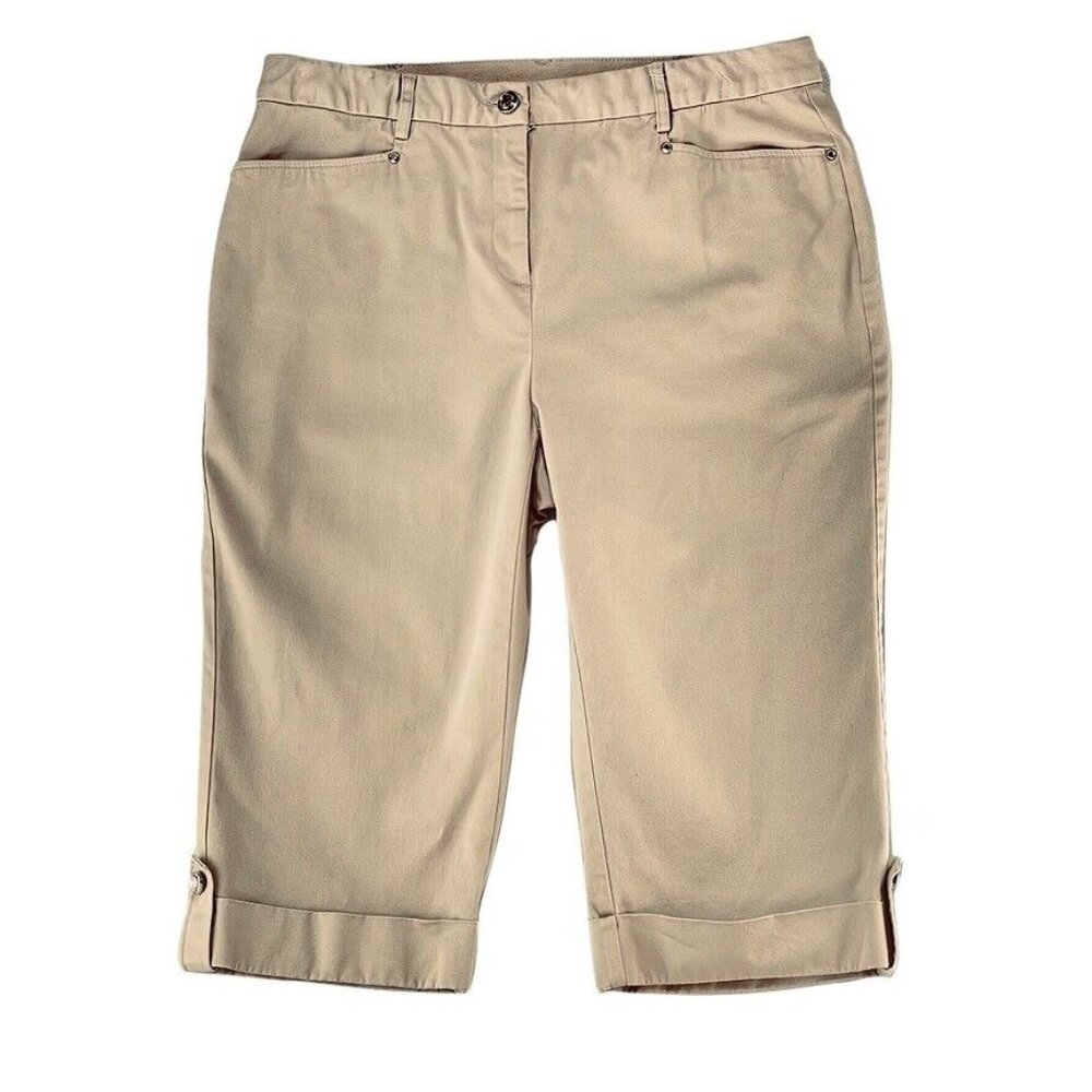 JM Collection Womens Beige Capris Size 12